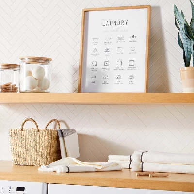 16"x20" Laundry Care Infographic Framed Sign - Hearth & Hand™ With Magnolia 1 16"x20" Laundry Care Infographic Framed Sign - Hearth & Hand™ With Magnolia