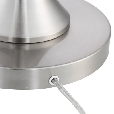 Possini Euro Design Modern Floor Lamp 64" Tall Brushed Nickel Silver Organza White Linen Drum Shade For Living Room Bedroom Office 5 Possini Euro Design Modern Floor Lamp 64" Tall Brushed Nickel Silver Organza White Linen Drum Shade For Living Room Bedroom Office - Image 5