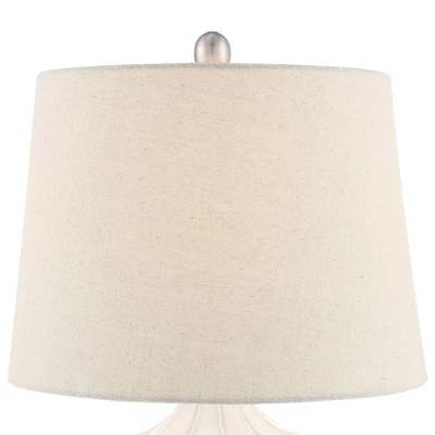 360 Lighting Ellen 21" High Sculptured Small Mid Century Modern Coastal Accent Table Lamp White Ceramic Single Living Room Bedroom Bedside Nightstand 3 360 Lighting Ellen 21" High Sculptured Small Mid Century Modern Coastal Accent Table Lamp White Ceramic Single Living Room Bedroom Bedside Nightstand - Image 3