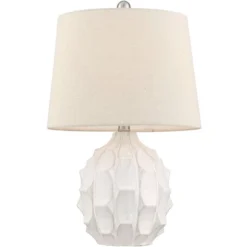 360 Lighting Ellen 21" High Sculptured Small Mid Century Modern Coastal Accent Table Lamp White Ceramic Single Living Room Bedroom Bedside Nightstand 13 360 Lighting Ellen 21" High Sculptured Small Mid Century Modern Coastal Accent Table Lamp White Ceramic Single Living Room Bedroom Bedside Nightstand -Decoro Shop GUEST cb631873 f72b 4b19 814c 5acd13c471b0