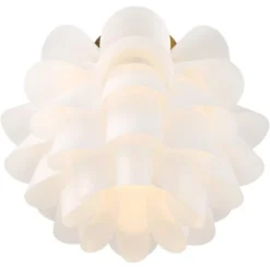 Possini Euro Design Modern Ceiling Light Semi Flush Mount Fixture White Flower Gold Metal 15 3/4" Wide Living Room Bedroom Kitchen 10 Possini Euro Design Modern Ceiling Light Semi Flush Mount Fixture White Flower Gold Metal 15 3/4" Wide Living Room Bedroom Kitchen -Decoro Shop GUEST ce930fb8 a960 4b90 bf0d 81613c5bebb7