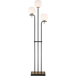 Possini Euro Design Acadia Modern Floor Lamp 71" Tall Black Warm Gold Metal 3 Light Frosted White Glass Globe Shade For Living Room Bedroom Office 14 Possini Euro Design Acadia Modern Floor Lamp 71" Tall Black Warm Gold Metal 3 Light Frosted White Glass Globe Shade For Living Room Bedroom Office -Decoro Shop GUEST cfab7d06 4c65 4d16 b0f9 c50535035577