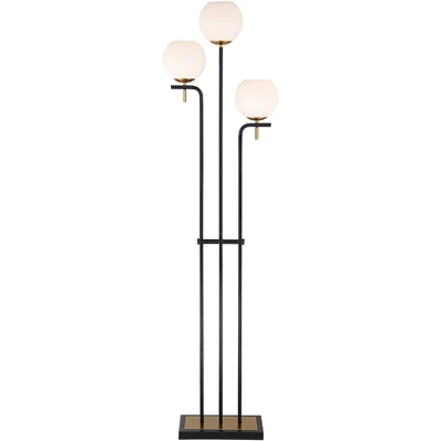Possini Euro Design Acadia Modern Floor Lamp 71" Tall Black Warm Gold Metal 3 Light Frosted White Glass Globe Shade For Living Room Bedroom Office 7 Possini Euro Design Acadia Modern Floor Lamp 71" Tall Black Warm Gold Metal 3 Light Frosted White Glass Globe Shade For Living Room Bedroom Office - Image 7