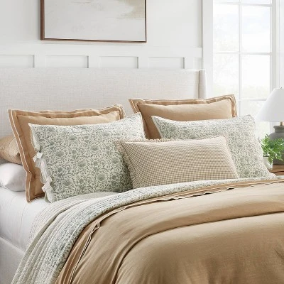 Decorative Border Cotton Slub Print Quilt Sham Light Teal Green – Threshold™ Designed With Studio McGee 1 Decorative Border Cotton Slub Print Quilt Sham Light Teal Green – Threshold™ Designed With Studio McGee