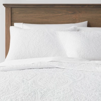 Garment Washed Paisley Stitch Quilt Sham - Threshold™ 1 Garment Washed Paisley Stitch Quilt Sham - Threshold™