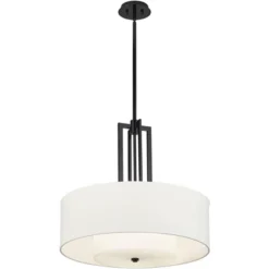 Possini Euro Design Sundry Semi Gloss Black Drum Pendant Chandelier 24" Wide Modern Double Shade 4-Light Fixture For Dining Room Foyer Kitchen Island 14 Possini Euro Design Sundry Semi Gloss Black Drum Pendant Chandelier 24" Wide Modern Double Shade 4-Light Fixture For Dining Room Foyer Kitchen Island -Decoro Shop GUEST da99c9fc c10a 4ef4 b3b2 ecf5266ef760
