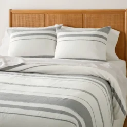 Herringbone Stripe Comforter & Sham Set Sour Cream/Railroad Gray -Decoro Shop GUEST dc5a8068 fd28 43de ad64 01e94395507c