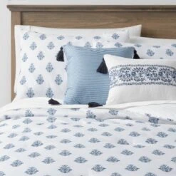 5pc Block Print With Border Comforter Bedding Set White/Blue - Threshold™ 13 5pc Block Print With Border Comforter Bedding Set White/Blue - Threshold™ -Decoro Shop GUEST ddc8a001 aa3a 4790 aed4 861077adb88d