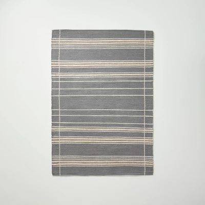 Wool Blend Variegated Stripe Area Rug Dark Gray - Hearth & Hand™ With Magnolia 6 Wool Blend Variegated Stripe Area Rug Dark Gray - Hearth & Hand™ With Magnolia - Image 6