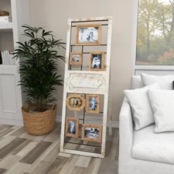 Wood 6 Slot Wall Photo Frame With Floor Stand Brown - Olivia & May -Decoro Shop GUEST e07ede80 ff59 4d78 95f1 3c6851e1b172