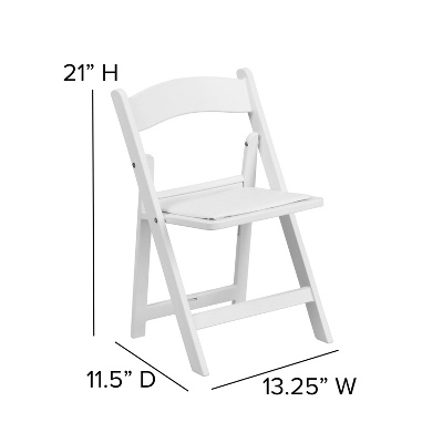 Flash Furniture 10 Pack Kids White Resin Folding Event Party Chair With Vinyl Padded Seat 4 Flash Furniture 10 Pack Kids White Resin Folding Event Party Chair With Vinyl Padded Seat - Image 4