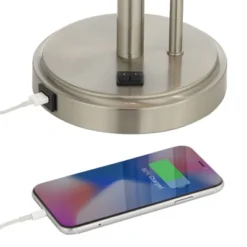 Possini Euro Design Traverse Modern Table Lamps Set Of 2 29 1/2" Tall Brushed Nickel With USB Charging Port LED Gooseneck White Drum Shade For Desk 9 Possini Euro Design Traverse Modern Table Lamps Set Of 2 29 1/2" Tall Brushed Nickel With USB Charging Port LED Gooseneck White Drum Shade For Desk -Decoro Shop GUEST e5e98734 7ed3 4d2c 89e5 e165f0c556bf