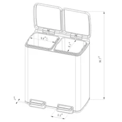 60L Stainless Steel Step Trash And Recycle Can - Brightroom™ 5 60L Stainless Steel Step Trash And Recycle Can - Brightroom™ -Decoro Shop GUEST e7721439 02d4 4cbb 994a 7467bdac2ef2