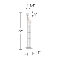 Possini Euro Design Athena Modern Floor Lamp 72" Tall Brushed Nickel 4 Light Tree Clear Outer Opal Inner Double Glass Shade For Living Room Bedroom -Decoro Shop GUEST e8cabe55 3844 46db 8a47 1fcb6201ba08