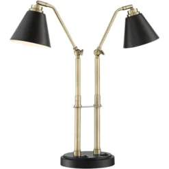 Possini Euro Design Sentry Modern Mid Century Desk Lamp 23" High Black Brass With USB Charging Port LED Adjustable Cone Shade For Bedroom Living Room 13 Possini Euro Design Sentry Modern Mid Century Desk Lamp 23" High Black Brass With USB Charging Port LED Adjustable Cone Shade For Bedroom Living Room -Decoro Shop GUEST e91d5c36 9c3b 4fda 8e73 e5a8e478b0f2