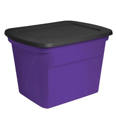 Sterilite 18 Gallon Orange Plastic Storage Container Bin Tote With Black Lid, Halloween 1 Sterilite 18 Gallon Orange Plastic Storage Container Bin Tote With Black Lid, Halloween