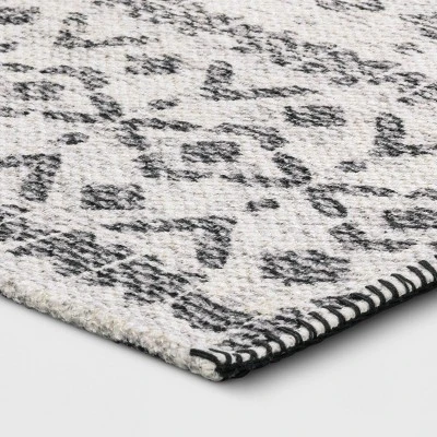 Diamond Printed Accent Aztec Rug Black - Opalhouse™ 2 Diamond Printed Accent Aztec Rug Black - Opalhouse™ - Image 2