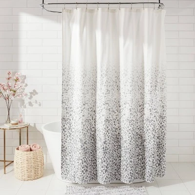Leopard Glam Shower Curtain Ombre Gray - Threshold™ 1 Leopard Glam Shower Curtain Ombre Gray - Threshold™