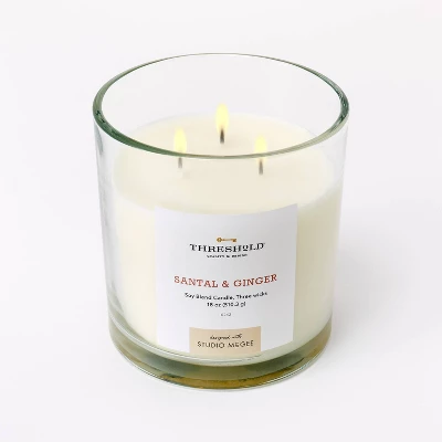 Clear Glass Santal & Ginger Candle White - Threshold™ Designed With Studio McGee 2 Clear Glass Santal & Ginger Candle White - Threshold™ Designed With Studio McGee - Image 2
