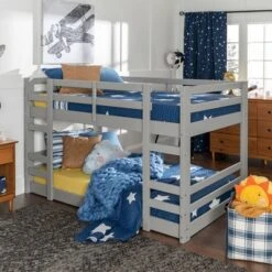 Twin Over Twin Indy Solid Wood Low Bunk Bed - Saracina Home 16 Twin Over Twin Indy Solid Wood Low Bunk Bed - Saracina Home -Decoro Shop GUEST f4a7cd82 6f05 4d13 9375 1d95fbdd13ee