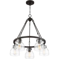 Possini Euro Design Bellis Bronze Wagon Wheel Pendant Chandelier 25" Wide Modern Clear Glass 5-Light Fixture For Dining Room House Kitchen Island Home 13 Possini Euro Design Bellis Bronze Wagon Wheel Pendant Chandelier 25" Wide Modern Clear Glass 5-Light Fixture For Dining Room House Kitchen Island Home -Decoro Shop GUEST f57f1f0b 5fd6 4d76 8765 b8e25ce9ca30