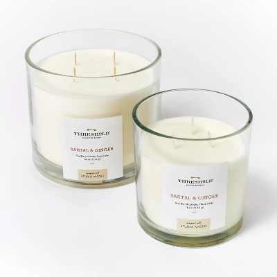 Clear Glass Santal & Ginger Candle White - Threshold™ Designed With Studio McGee 4 Clear Glass Santal & Ginger Candle White - Threshold™ Designed With Studio McGee - Image 4